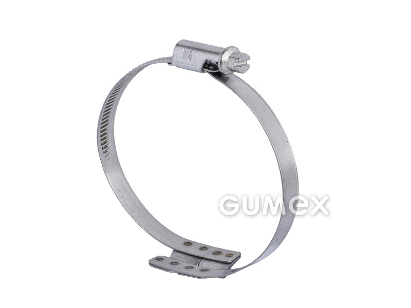 Schelle mit U-förmiger Steg, 62-82/9mm, für Schläuche VULCANO, EOLO TERMORESISTENTE, Edelstahl W4, 